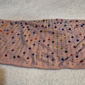 Banjul Light Pink Stretch Bandeau Top with Embellished Trim Sz. L